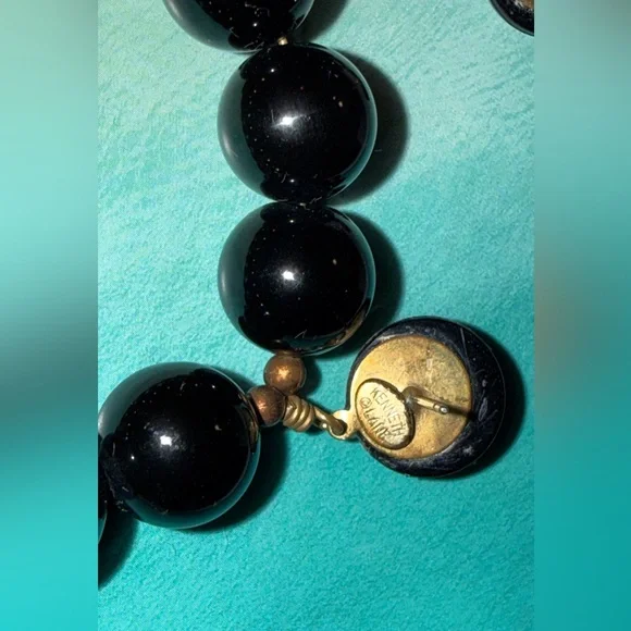 Kenneth Jay Lane Jewelry 12 mm Black Ball Hoop Earrings Retail $50 - Picture 8 of 8